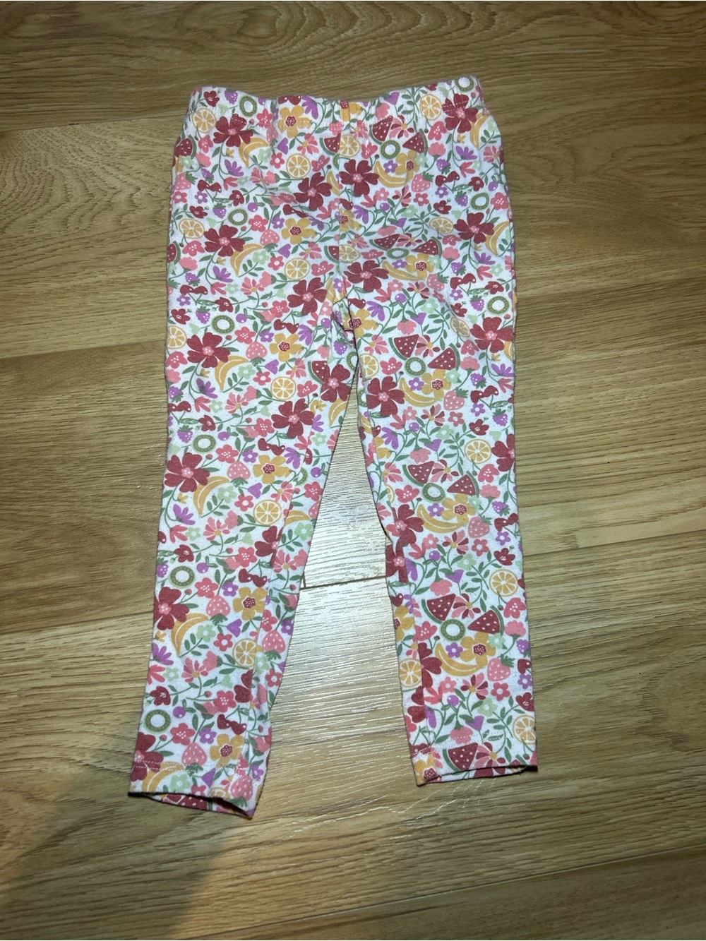 Kids Headquarters Pink Floral & Fruit Print Leggings